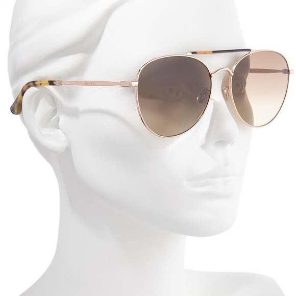 JIMMY CHOO Abbie NWT  61 mm Aviator Gold Havana /Brown Gradient  Sunglasses main image 8